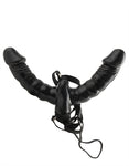 "Fetish Fantasy Series Vibrating Double Delight Strap-on - Black PD3382-23"