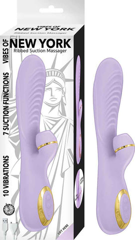 Vibes of New York Ribbed Suction Massager - Lavender NW2914-2