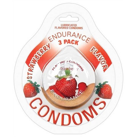 Endurance Condoms - Strawberry - 3 Pack HTP2087