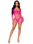 "Supreme Fence Net Mini Dress - One Size - Neon Pink LA-86128NPNKOS"