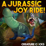 Jurassic Cock Dinosaur Silicone Dildo - Green/blue