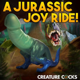 Jurassic Cock Dinosaur Silicone Dildo - Green/blue