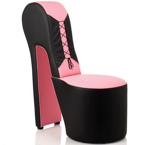 Pink Leather Stiletto Chair
