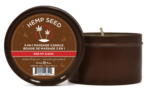 Hemp Seed 3-in-1 Massage Candle Ride My Sleigh  6oz/ 170 G EB-HSCH021C