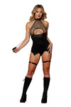 Garter Slip and Leash - One Size - Black DG-13295BLKOS