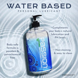 Passion Natural Water Based Lubricant with pump - 16 Oz