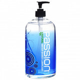 Bottle of Passion natural water-based lubricant on a white background
