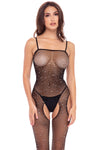 "Sparkle Crotchless Bodystocking - Onesize - Black RR-7097BLKOS"