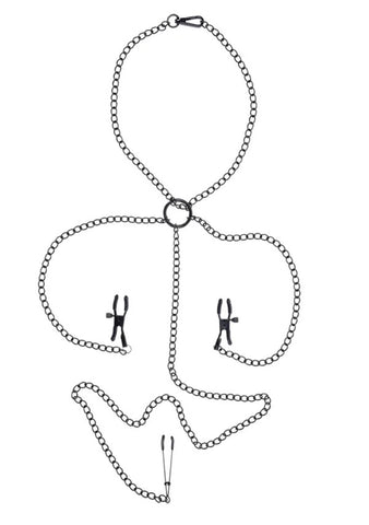 "Saffron Nipple to Clit Set - Black SS48040"