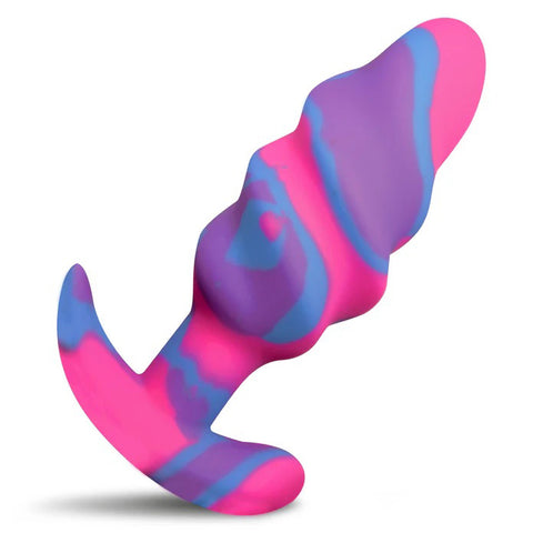 "Unicorn Swirl Silicone Butt Plug - Medium CC-AH706-MED"