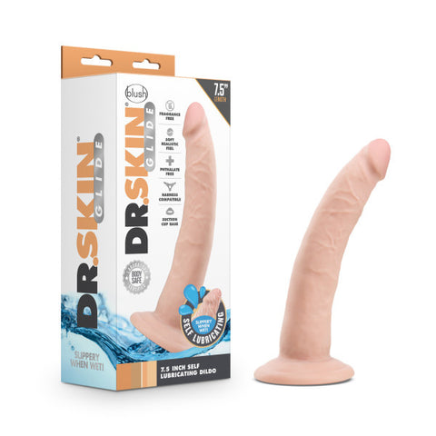 Dr. Skin Glide - 7.5 Inch Self Lubricating Dildo - Vanilla BL-12724