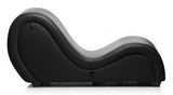 Black chaise lounge leather with pillows