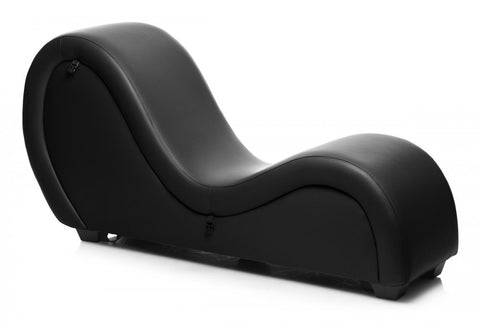 Black chaise lounge leather with pillows