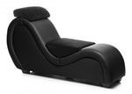 Black chaise lounge leather with pillows