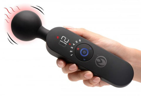 72x Silicone Heating Thunder Wand Massager - Black