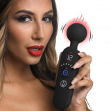 72x Silicone Heating Thunder Wand Massager - Black