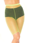 "Industrial Fishnet Biker Shorts - One Size - Neon Yellow LA-8882NY"