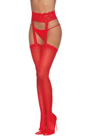 "Pantyhose With Garters - One Size - Red DG-0013REDOS"