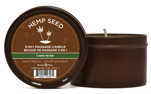 Hemp Seed 3-in-1 Massage Candle Cabin Fever 6oz/  170 G EB-HSCH021A