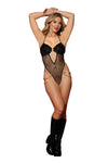"Faux Leather and Fishnet Teddy - One Size - Black DG-13294BLKOS"