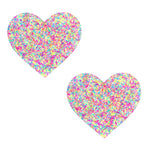 Sprankles Neon Blacklight Glitter I Heart U  Nipztix Pasties NN-SPR-HRT-NS-NBLG