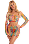 "Pot of Gold 2 Pc Skirt Set - One Size - Rainbow PKL-23077RNBOS"