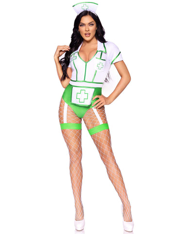 "Nurse Feelgood Sexy Costume - Medium - White/green LA-87086GRNM"