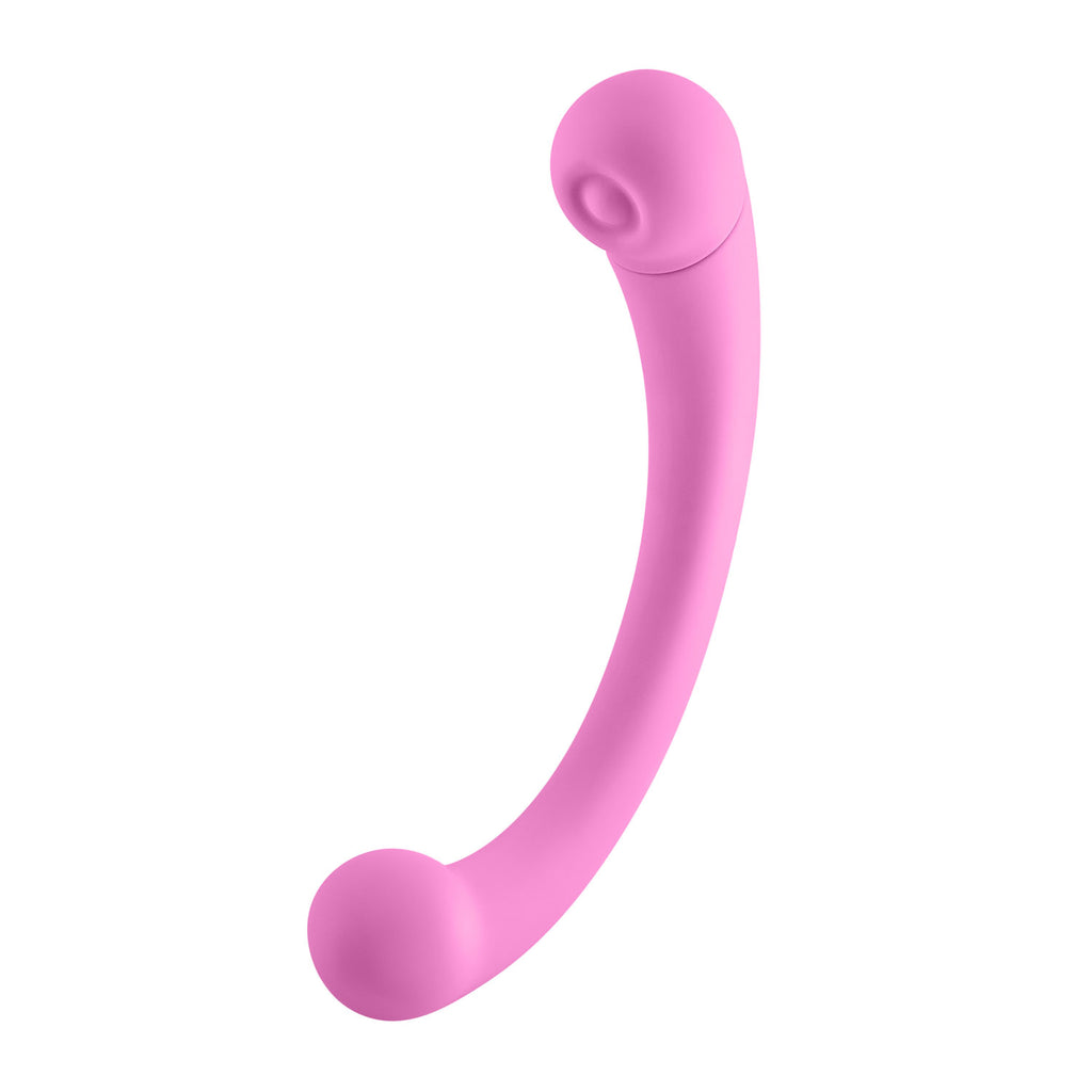 Aluna Dual Stimulating Arc Vibrator - Pink Adult Toy Closet Aluna Dual Stimulating Arc Vibrator - Pink Adult Toy Closet