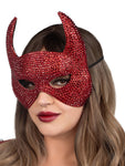 Rhinestone Devil Mask - One Size - Red LA-A2893RED