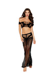 "Bralette and Maxi Skirt Dmnd - One Size - Black DG-0527BKOS"