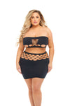 "Net Worth 2pc Bandeau Set - Queen - Black PKL-23117XBLKOS"