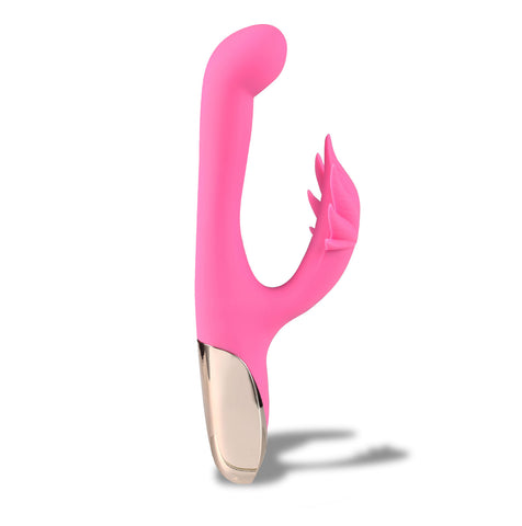 "Maui 420 Series - Dual Motor G-Spot Pot Leaf - Rechargeable Vibrator - Pink MTMA2001LF"