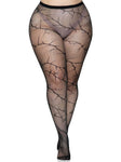 Cracked Fishnet Tights - 1x/2x - Black LA-9724XBLK1X2