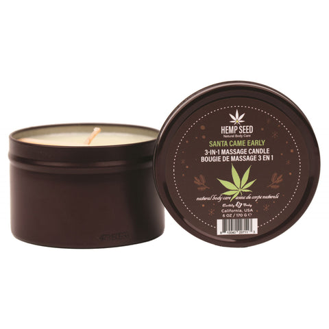 Hemp Seed 3 in 1 Massage Candle Santa Came Early - 6oz EB-HSCH024A