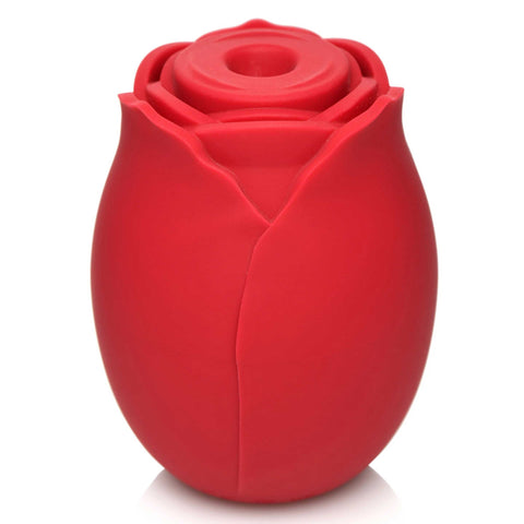 Mystic Rose Sucking and Vibrating Silicone Rose -  Red INM-AH105