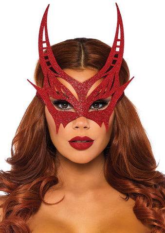 Glitter Die Cut Devil Masquerade Mask - Red LA-A2821RED
